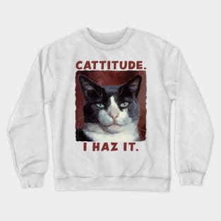 Smug Cat with CATTITUDE Crewneck Sweatshirt